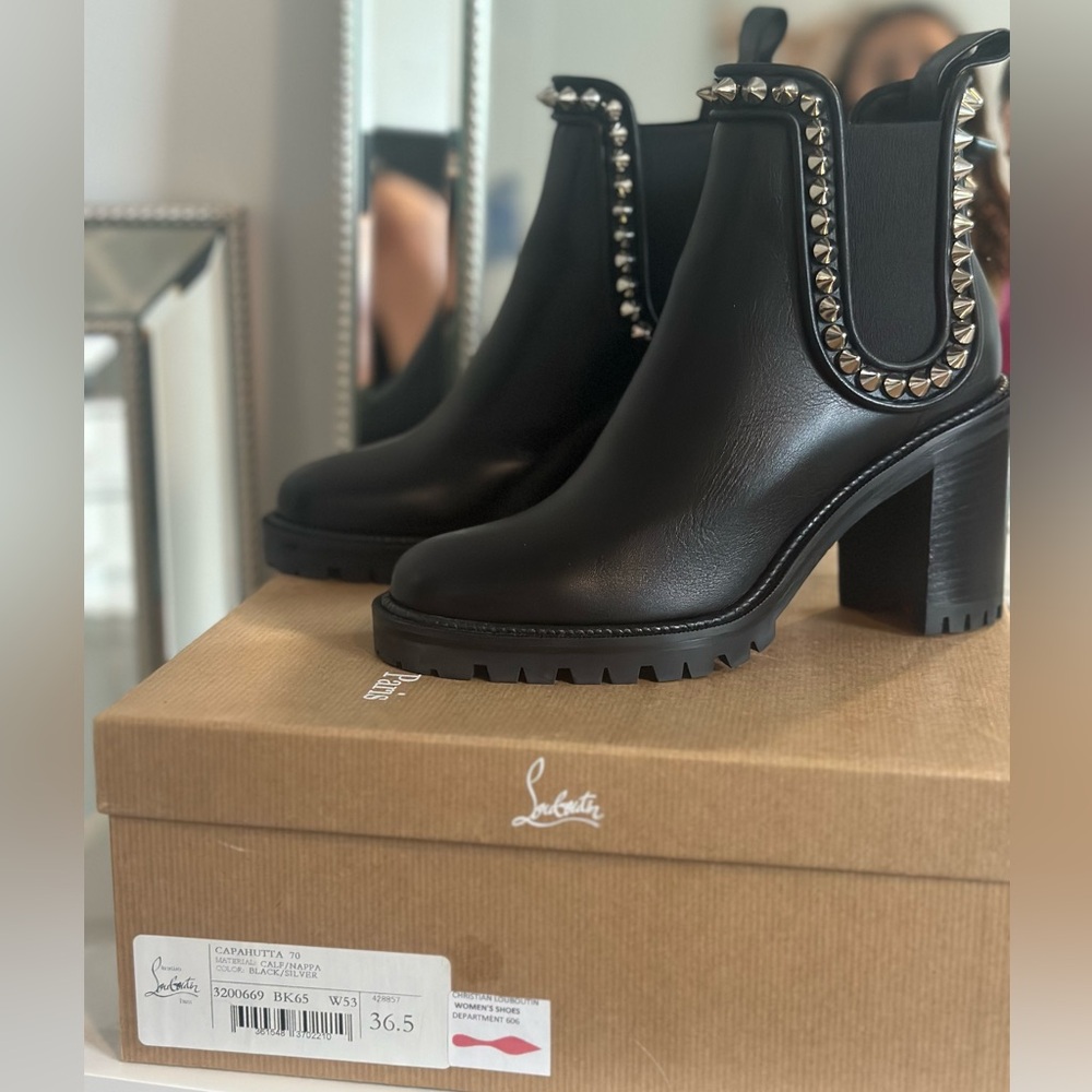 Christian Louboutin Spike Leather booties size 36.5